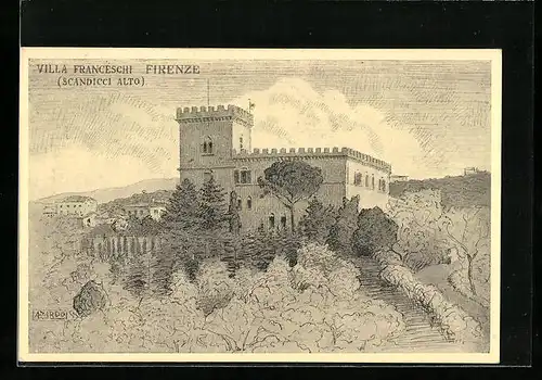 Künstler-AK Firenze, Villa Franceschi
