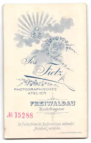 Fotografie Fietz, Freiwaldau, Rudolfsgasse, Gestandener Herr im Anzug