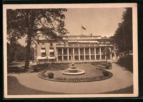 AK Baden-Baden, Badhotel Badischer Hof am Kurpark