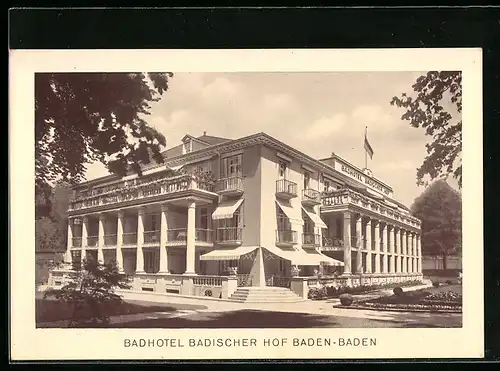 AK Baden-Baden, Badhotel Badischer Hof