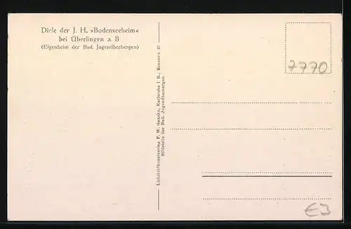 AK Überlingen a. B., Innenansicht Diele der J. H. Bodenseeheim