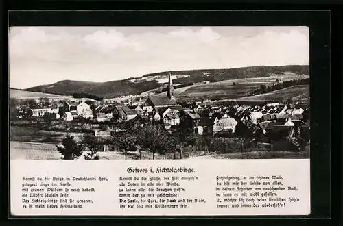 AK Gefrees i. Fichtelgebirge, Ortsansicht mit Umland