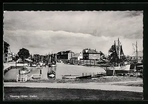 AK Tönning /Eider, Partie im Hafen