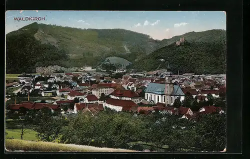 AK Waldkirch, Teilansicht mit Kirche