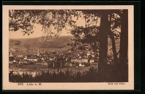 AK Lohr a. M., Blick von Osten auf den Ort
