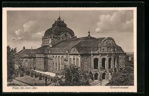AK Freiburg i. Br., Stadttheater