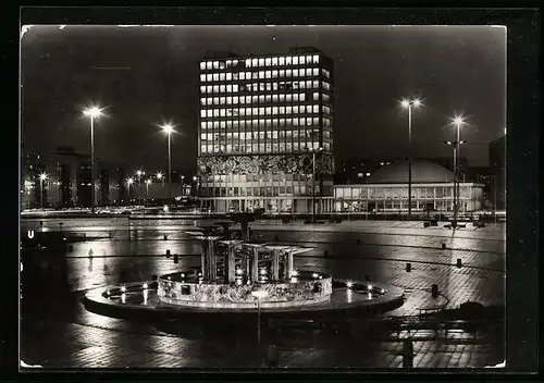 AK Berlin, Alexanderplatz bei Nacht