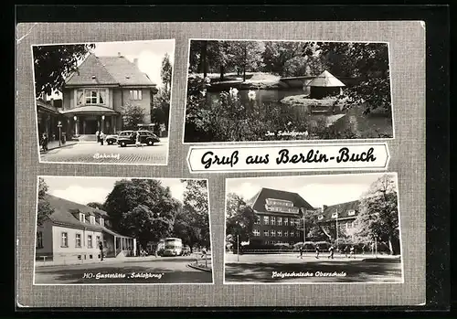 AK Berlin-Buch, Bahnhof, Im Schlosspark, HO-Gaststätte Schlosskrug