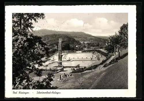 AK Bad Kissingen, Blick auf die Schwimmbad-Anlagen