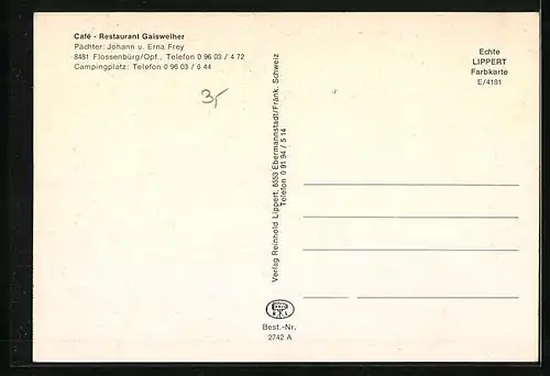 AK Flossenbürg, Café-Restaurant Gaisweiher