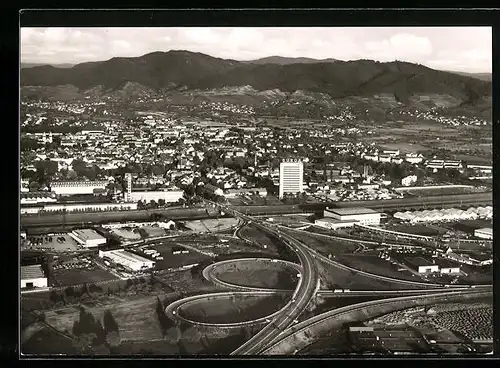 AK Offenburg i. Baden, Fliegeraufnahme des Ortes