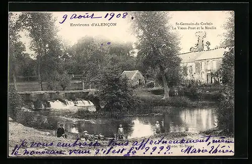 AK Saint-Germain-du-Corbeis, Le Vieux-Pont et le Moulin