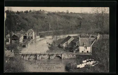 AK Saint-Ceneri-le-Gerei, Les Alpes-Mancelles, Vue sur la Sarthe prise de l`Eglise