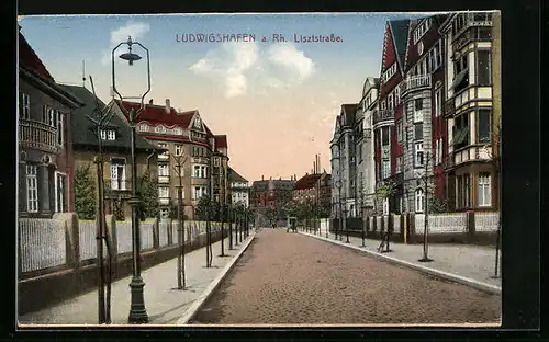 AK Ludwigshafen a. Rh., Partie in der Lisztstrasse