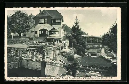AK Dresden-Loschwitz, Schwebebahn-Hotel u. Restaurant Loschwitzhöhe