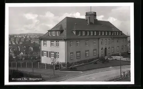 AK Meerane i. Sa., Strasse am Bürgerheim
