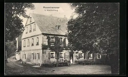 AK Weidenberg, Blick auf das Gasthaus Rosenhammer