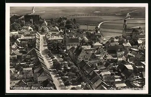 AK Vohenstrauss i. Bay. Ostmark, Fliegeraufnahme des Ortes