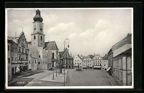 AK Cham, Blick über den Marktplatz