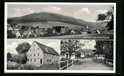 AK Kersbach / Pegnitz, Gasthaus zur Linde, Strassenpartie, Ortsansicht
