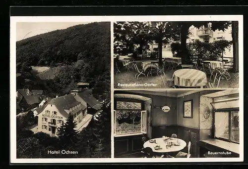 AK Badenweiler, Hotel Ochsen, Aussen- und Innenansichten