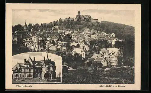 AK Königstein i. T., Teilansicht, Villa Rothschild