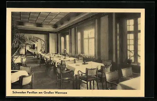 AK Berlin-Wannsee, Hotel Restaurant Schweden Pavillon