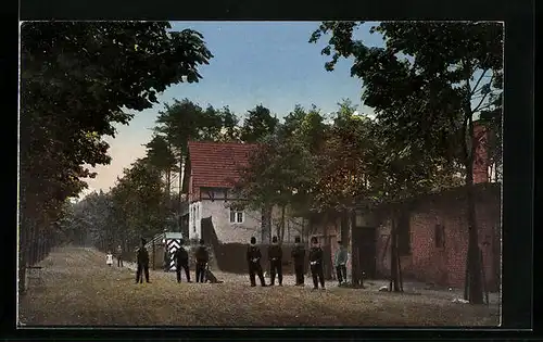 AK Berlin-Grunewald, Kantine und Wache, Wachsoldaten, Kaserne