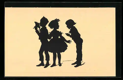 Künstler-AK Paul Konewka: Die Zierpuppe, Schattenbild