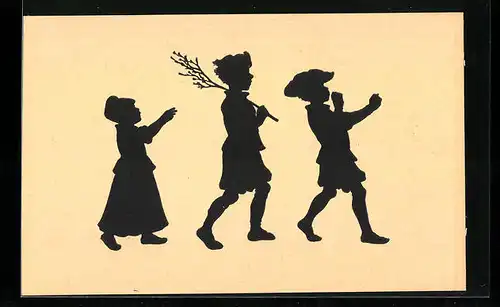 Künstler-AK Paul Konewka: Trara! Schattenbild
