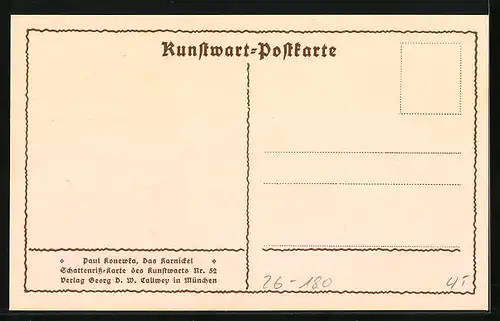 Künstler-AK Paul Konewka: Mädchen mit Kaninchen, Scherenschnitt