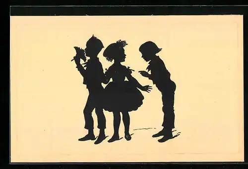 Künstler-AK Paul Konewka: Die Zierpuppe, Schattenbild