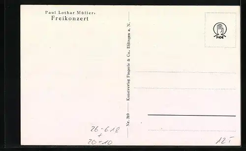 Künstler-AK Paul Lothar Müller: Zwerg mit Akkordeon gibt ein Freikonzert