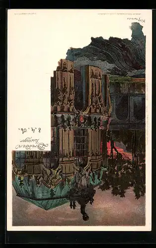 Künstler-AK Heinrich Kley: Dresden, Zwinger