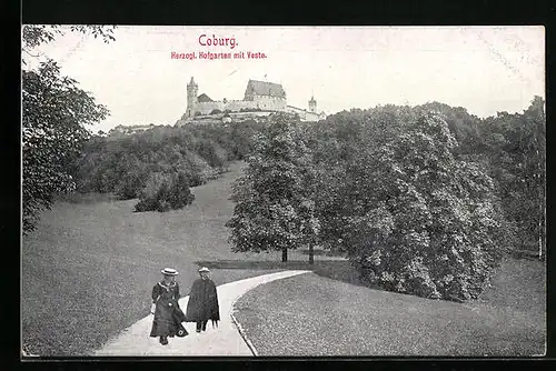 AK Coburg, Herzoglicher Hofgarten mit Veste