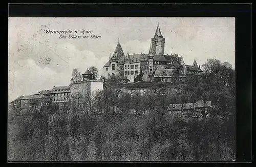 AK Wernigerode a. Harz, Das Schloss von Süden