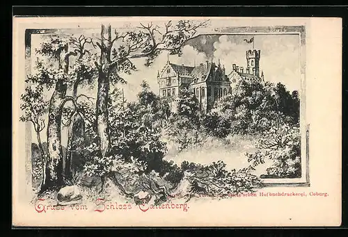 Künstler-AK Coburg, Schloss Callenberg