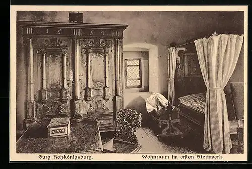 AK Burg Hohkönigsburg, Wohnraum im ersten Stockwerk