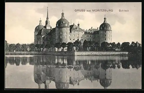 AK Moritzburg, Blick auf das Schloss