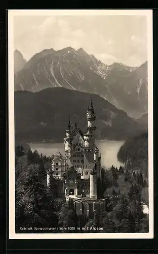AK Schloss Neuschwanstein mit Alpsee