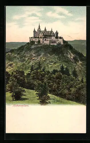 AK Burg Hohenzollern, Totalansicht aus der Ferne