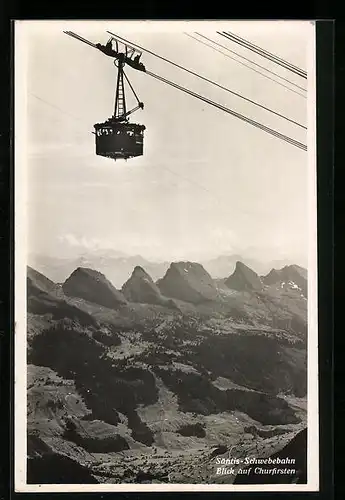 AK Säntis, Schwebebahn mit Blick auf Churfirsten