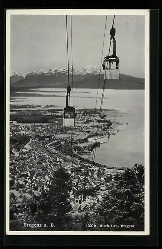 AK Bregenz a. B., Teilansicht mit Seilbahn