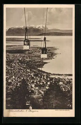 AK Bregenz, Teilansicht mit Pfänderbahn