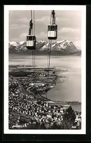 AK Bregenz a. B., Teilansicht mit Seilbahn