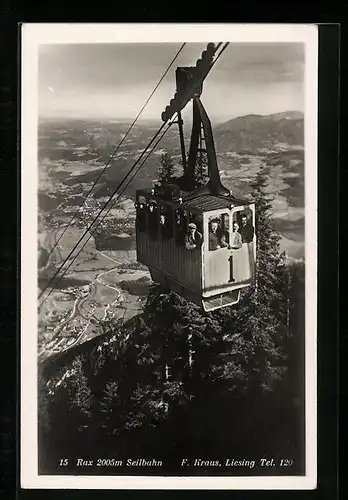 AK Rax, Gondel der Seilbahn