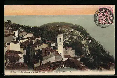 AK Roquebrune, Vue sur Roquebrune et le Cap Martin prise du Vieux Chateau