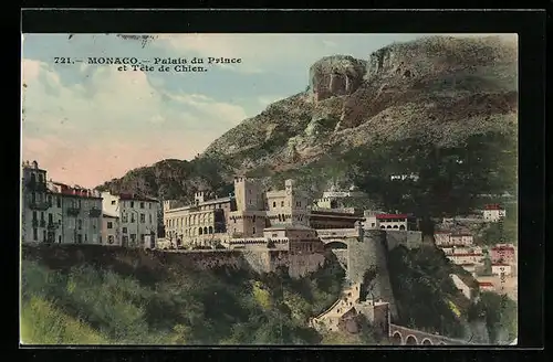AK Monaco, Palais du Prince et Tete de Chien