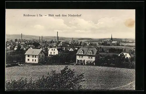 AK Reichenau i. S., Blick nach dem Niederdorf