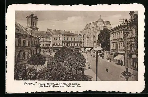 AK Przemysl, Mickiewicz-Gasse und Platz am Tor